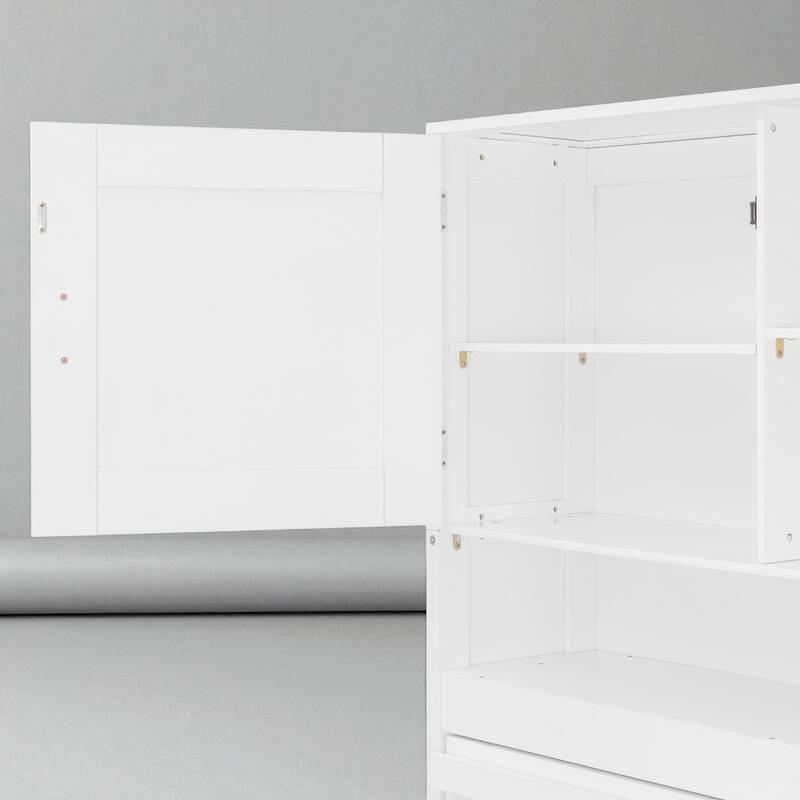 Queen Wall Murphy Bed with Storage, Hydraulic Lift, Diamond Stripe Panels, Space-Saving Fold Up Cabinet, Fits 6-8" Mattress