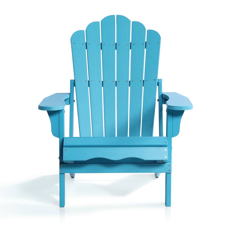 Haven Folding Poly Resin Plastic Adirondack Chair