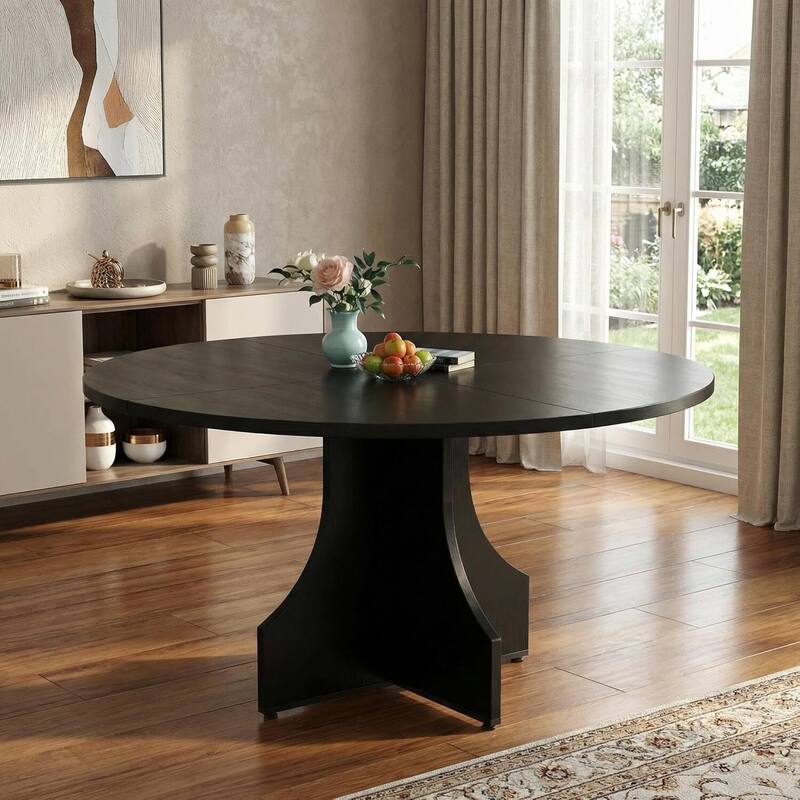 47 in Farmhouse Round Kitchen Dining Table for Apartment, Small Dining Room (Only Table)