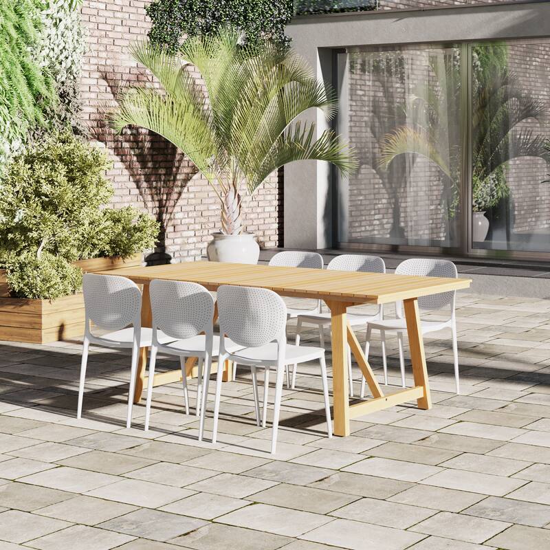 Amazonia Outdoor Patio 7pc Reclaimed Teak Gard Dining Set - 7-Piece Sets