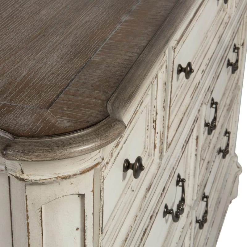 Magnolia Manor 7 Drawer Dresser For Bedroom Storage with 2 Finish Options