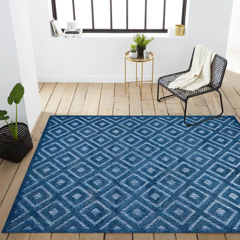 JONATHAN Y Ankara Neutral Diamond Trellis Indoor/Outdoor Area Rug