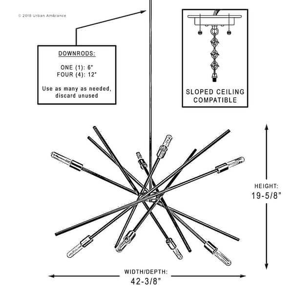 Shop Luxury Modern Chandelier 19 625 H X 42 375 W With