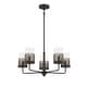 preview thumbnail 3 of 3, Gunsmoke with Gray Rattan Five Light Convertible Semi-Flush from the Granada Collection
