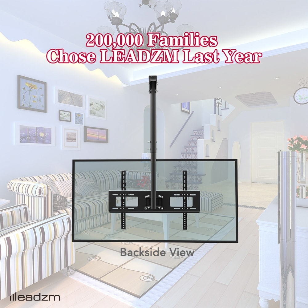 TV Wall Bracket Roof Rack Pole Retractable For 32-70 Inch Flat Screen - Black