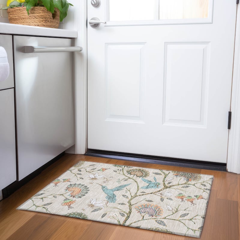 Premium Washable Super Soft Hummingbird Garden Mayfield Rug - Multi - 1' 8" x 2' 6" - Rectangle