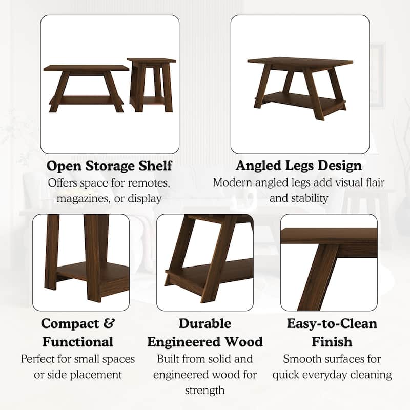 CraftPorch 3-Pieces Coffee Table Set