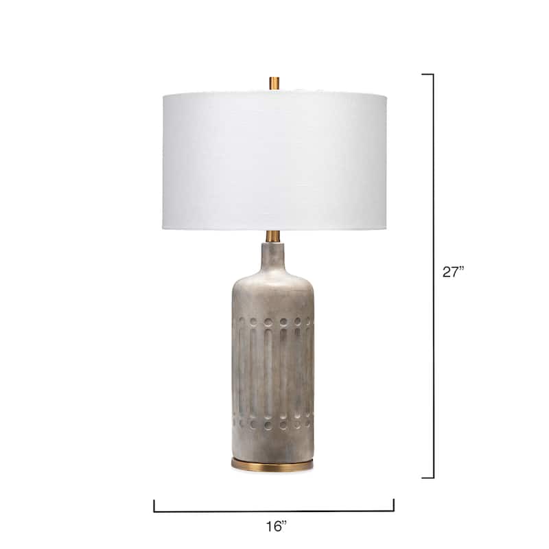 Jamie Young Annex Cement Table Lamp with Linen Shade