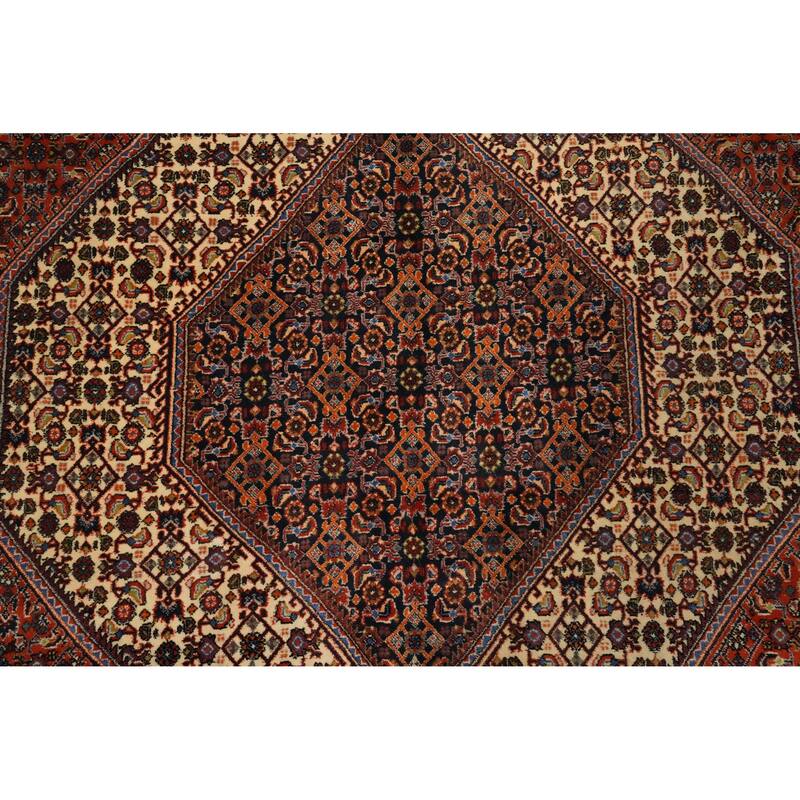 Hand Knotted Oriental 100% Wool Carpet Traditional Medallion Oranges & Rust Bidjar Area Rug - 11' 2'' X 8' 7''