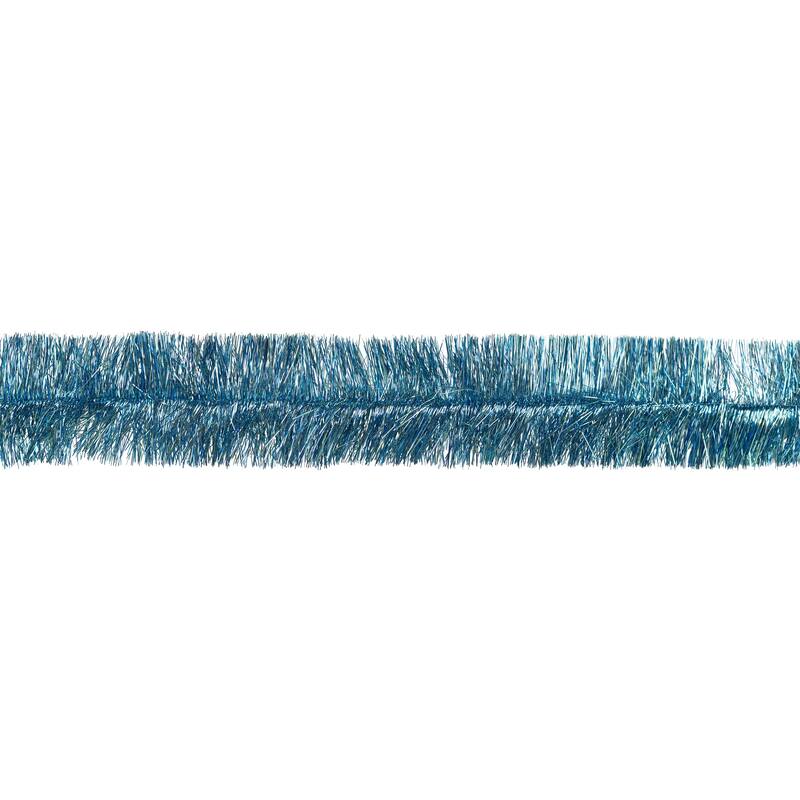 Two-Tone Shiny Tinsel Christmas Garland - 36' X 3" - Blue