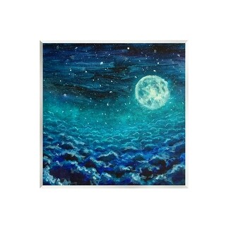 Stupell Moon & Clouds Painting Wall Plaque Art Design by Valery Rybakow ...