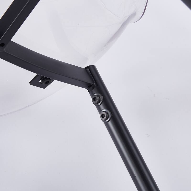 Transparent Shell Dining Chairs, Metal Legs Modern Design, Set of 4
