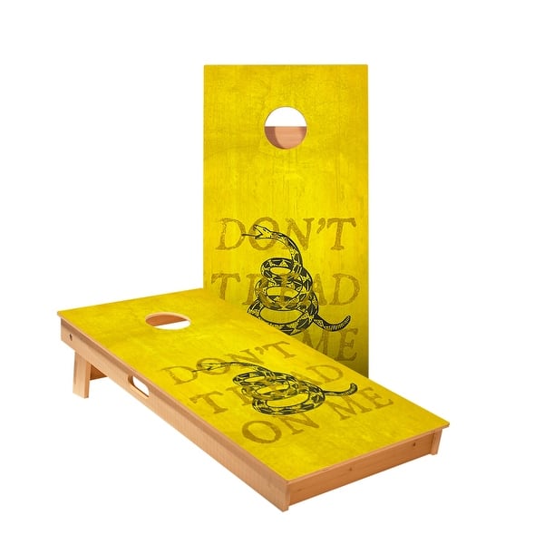 slide 2 of 5, Don't Tread On Me Yellow Cornhole Boards NO Bags - Add Board Lights