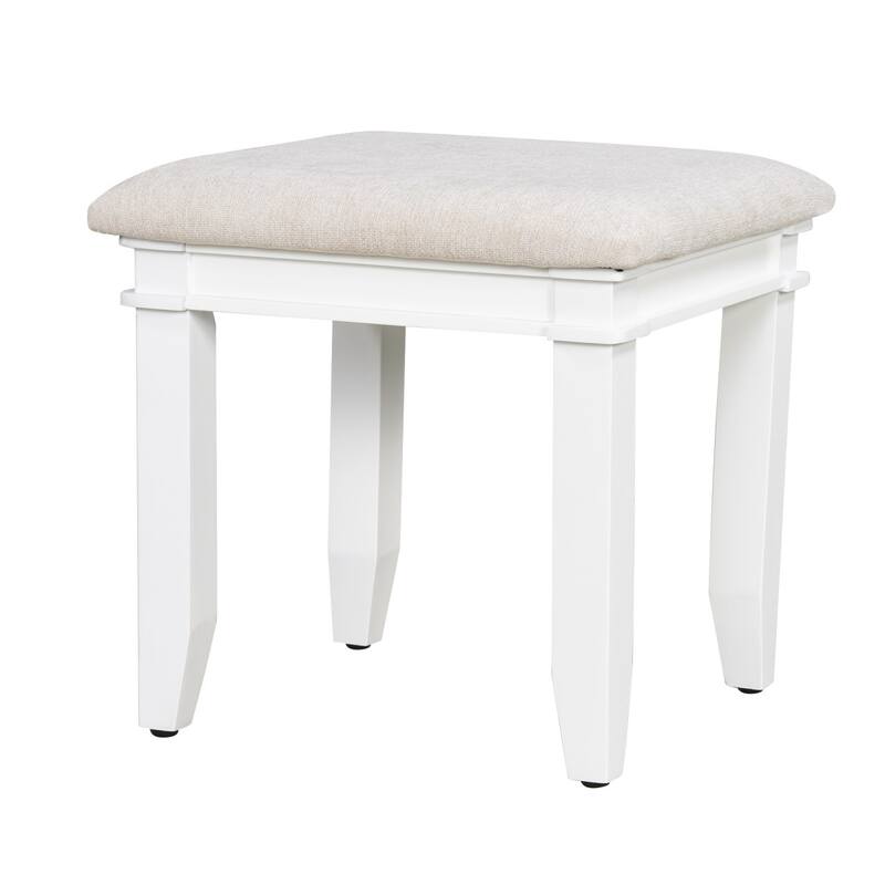 48" Dresser with Mirror, LED Light Strips, 7 Drawers and Stool