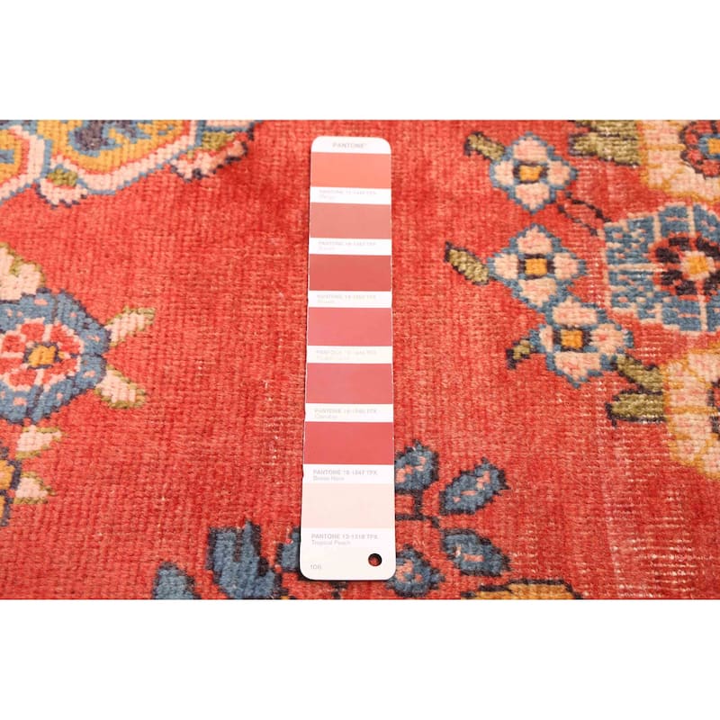 ECARPETGALLERY Hand-knotted Kayseri Vintage Light Red Wool Rug - 6'8 x 10'4