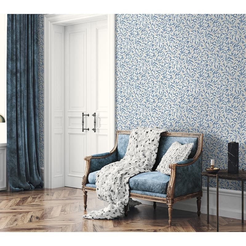 Seabrook Designs Willow Leaves Non-Woven Unpasted Wallpaper