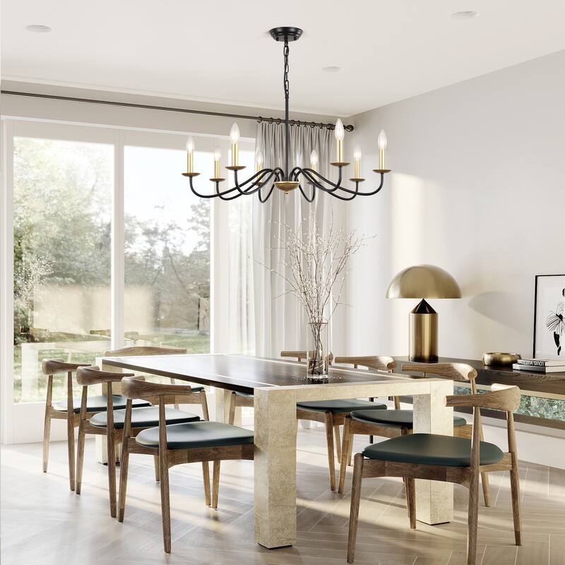 8-Light Farmhouse Candle Chandelier for Bedroom, Kitchen, Living Room and Foyer