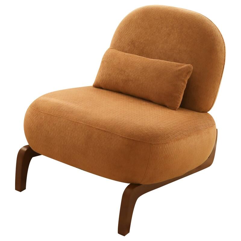 Elegant Velvet Armless Accent Chair - Modern Solid Wood Legs, Versatile Seating for Any Space