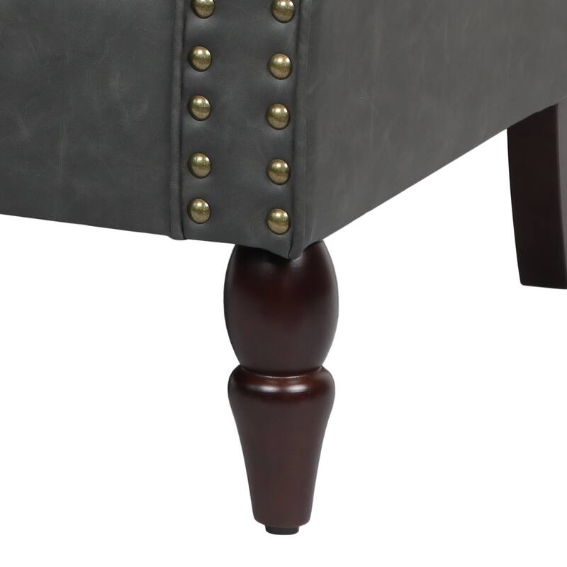 Modern Upholstered Armchair Nailhead Trim Accent Chair