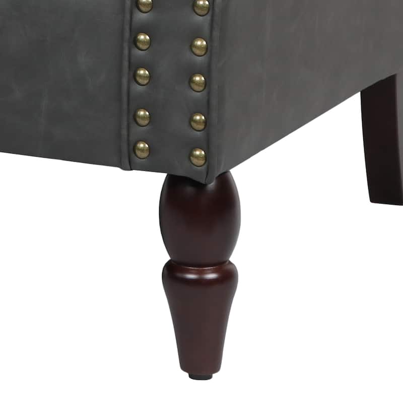 Set of 2 Modern Upholstered Armchair Nailhead Trim Accent Chair