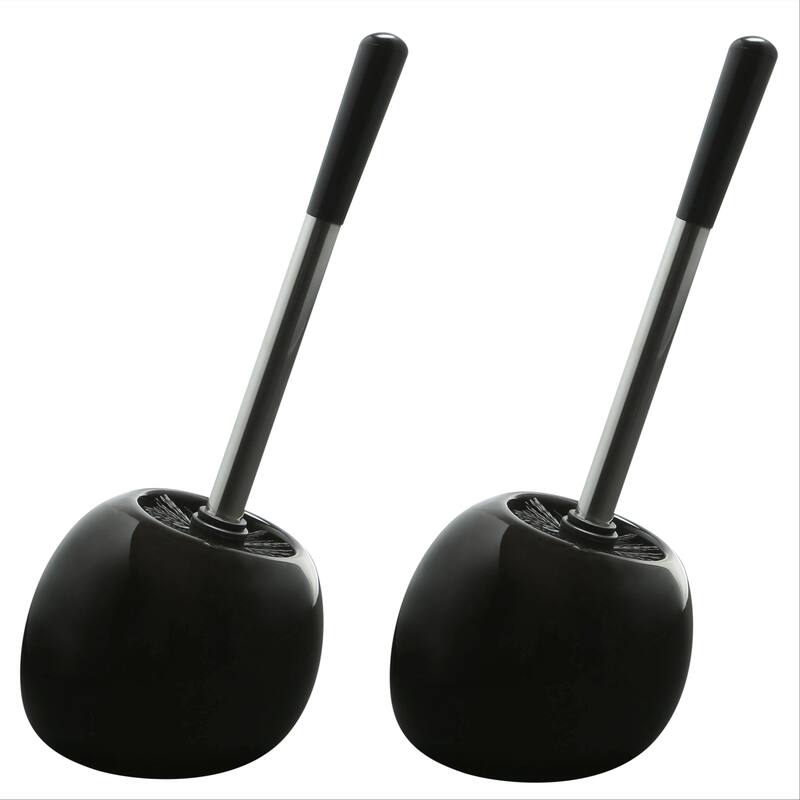 Bath Bliss 2 Pack Ceramic Dome Toilet Brush & Holder - Set
