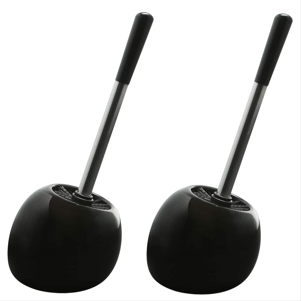 Bath Bliss 2 Pack Ceramic Dome Toilet Brush & Holder - Set