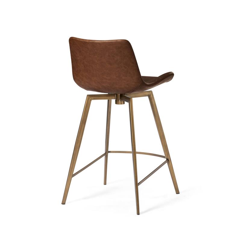 Maven Lane Victor Metal & Vegan Leather Kitchen Dining Stool