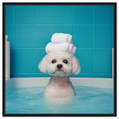 Fluff in the Tub Canvas by Art Remedy