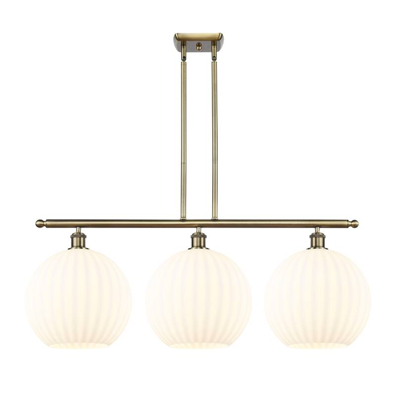 Innovations Lighting 516-3I-14-39-White Venetian-Indoor Pendant White - Antique Brass / White Venetian