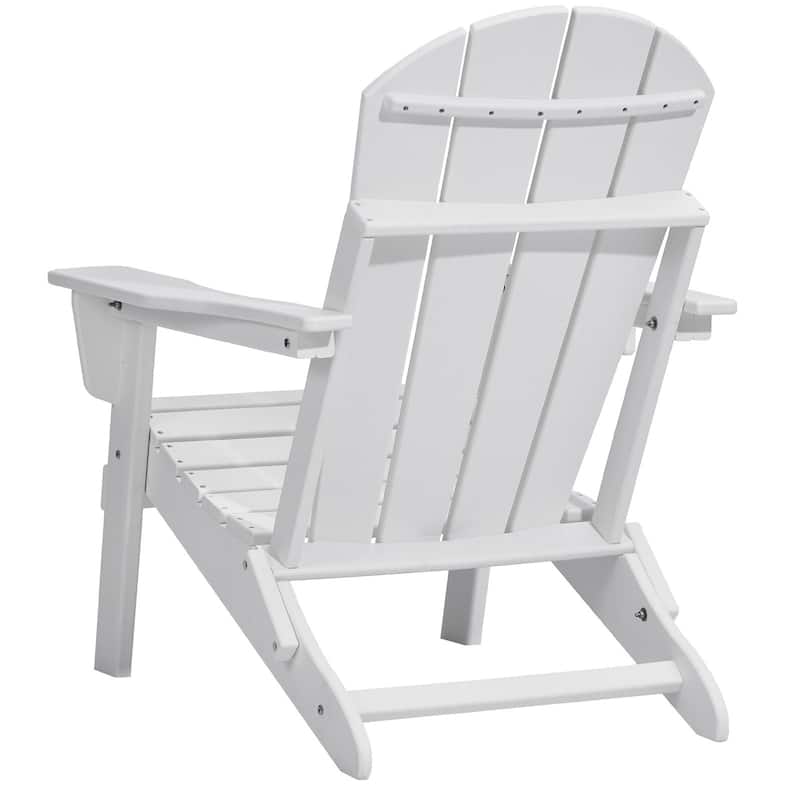 Set of 2 HDPE Folding Adirondack Chair with Wider Seat and Curved Backrest Ideal for Outdoor Use - 31.5 × 29.7 × 36.0 in