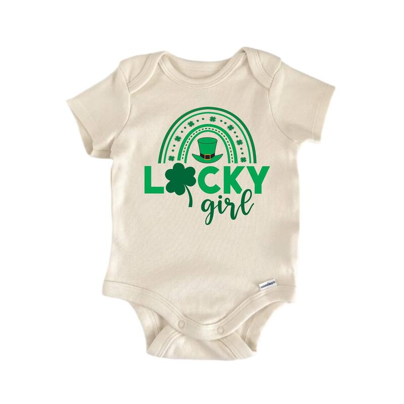 Lucky Girls St. Patrick's Day - Baby Boy Girl Clothes Bodysuit Funny Cute Newborn - White - 0-3M