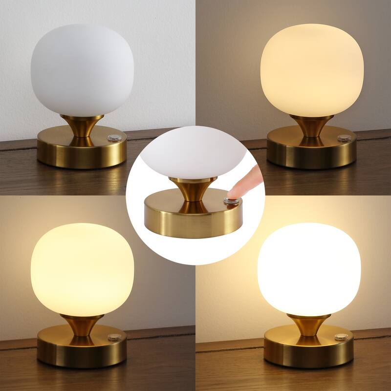 Zoe 6.13" Bohemian Farmhouse Iron Wireless Rechargeable Integrated LED Table Lamp, Oil Rubbed Bronze/White by JONATHAN Y