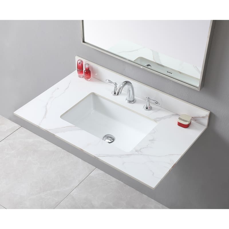 Monterey Sintered Stone Bathroom Vanity Top with Ceramic Sink
