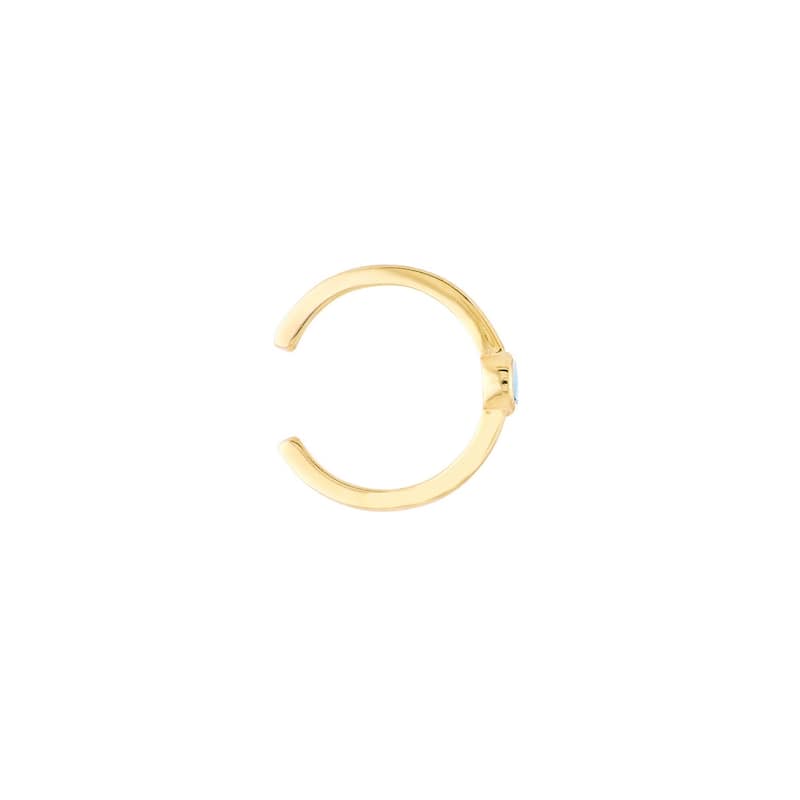 Curata 14k Yellow Gold Simulated Turquoise Enamel Earrings Cuff Stackable Bangle Bracelet