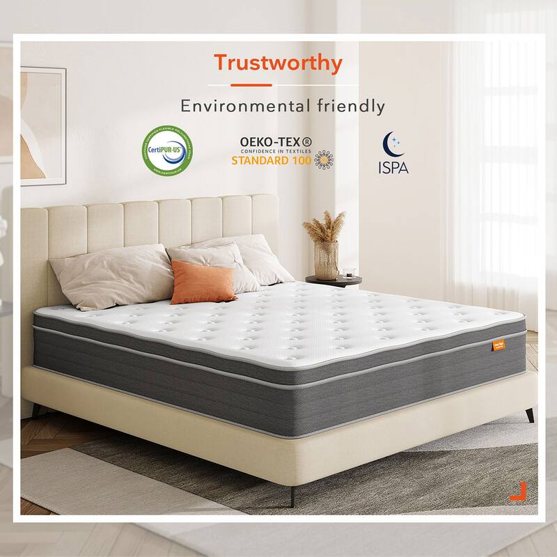 Sweetnight 12 inch Pocket Spring Hybrid Mattress in a Box