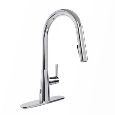 Modern Touchless Polished Chrome Pull-Down Kitchen Faucet
