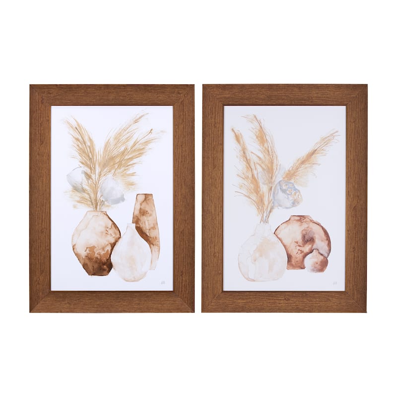 Vase Gray Pods Framed Art Print