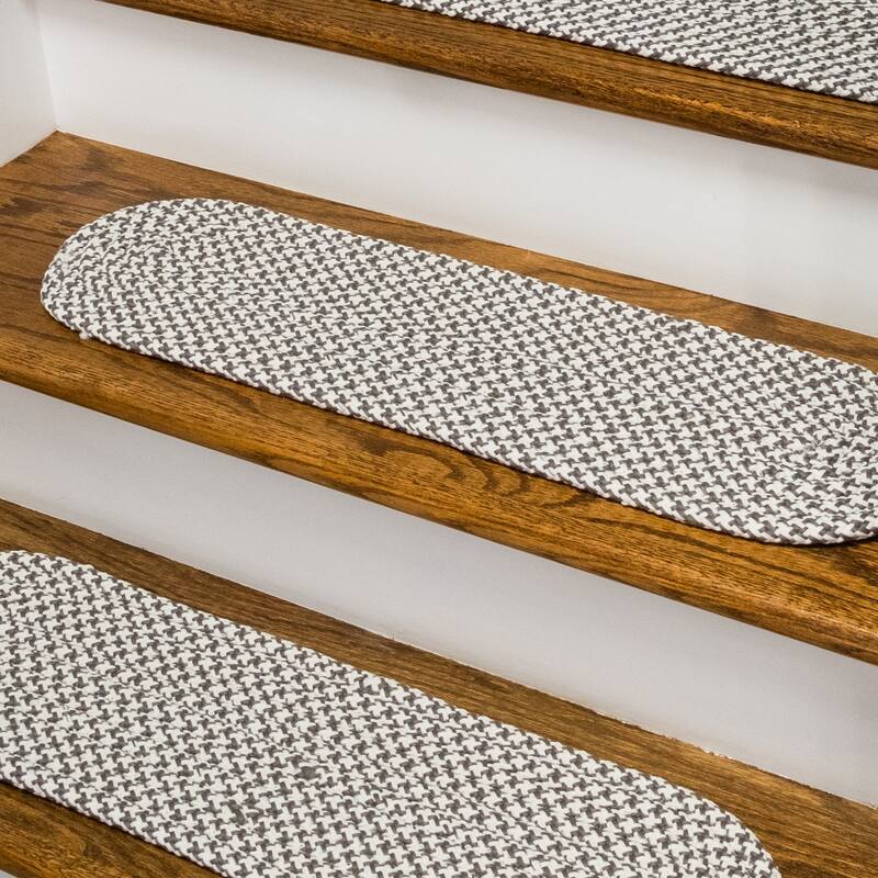 SET7 Milton Houndstooth Tweed Braided Stair Treads Bed Bath & Beyond