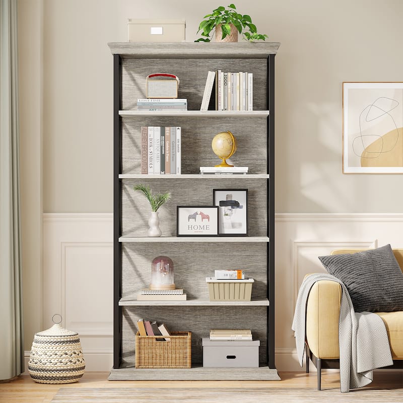 71-inch Tall 6-tier Industrial Bookcase - 11.8"D x 31.5"W x 70.86"H