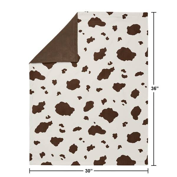 Sweet Jojo Designs Cow Print Girl Boy Gender Neutral Baby Receiving Security Swaddle Blanket Brown Vintage Animal Western Retro