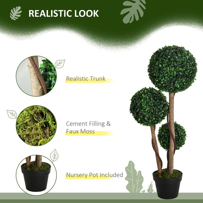 HOMCOM 35.5" Artificial Plant in Pot