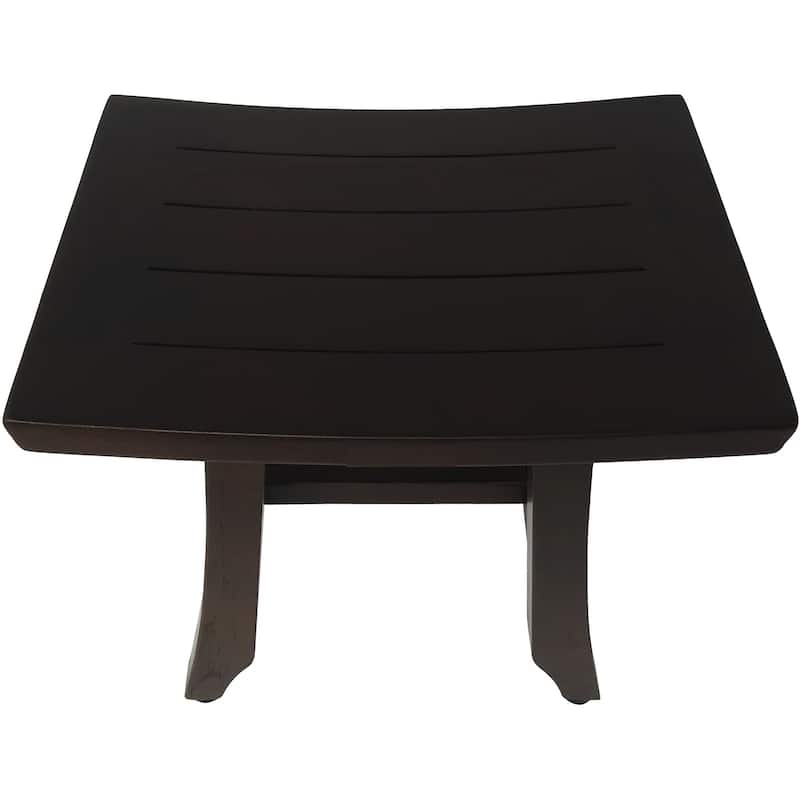 HomeRoots 14" Brown Teak Shower Bench