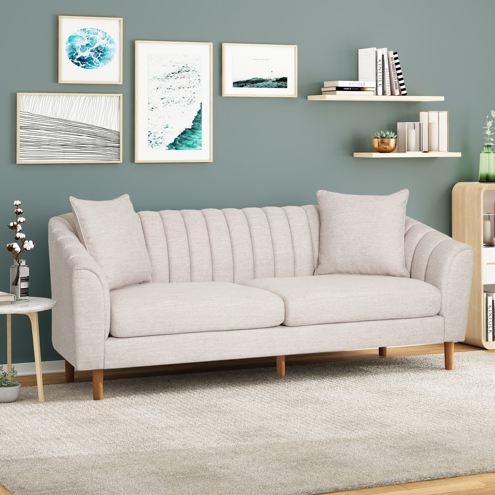 Ansonia Channel Tufted 3-seater Sofa by Christopher Knight Home