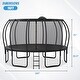 preview thumbnail 2 of 5, 16FT Trampoline for Kids with Upgraded ArcPole and Composite TopLoop for Safety Enclosure, Plus Basketball Board and 12 Ground S