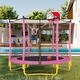 preview thumbnail 14 of 37, 5.5Ft Trampoline For Kids - 65" Outdoor & Indoor Mini Toddler Trampoline With Enclosure