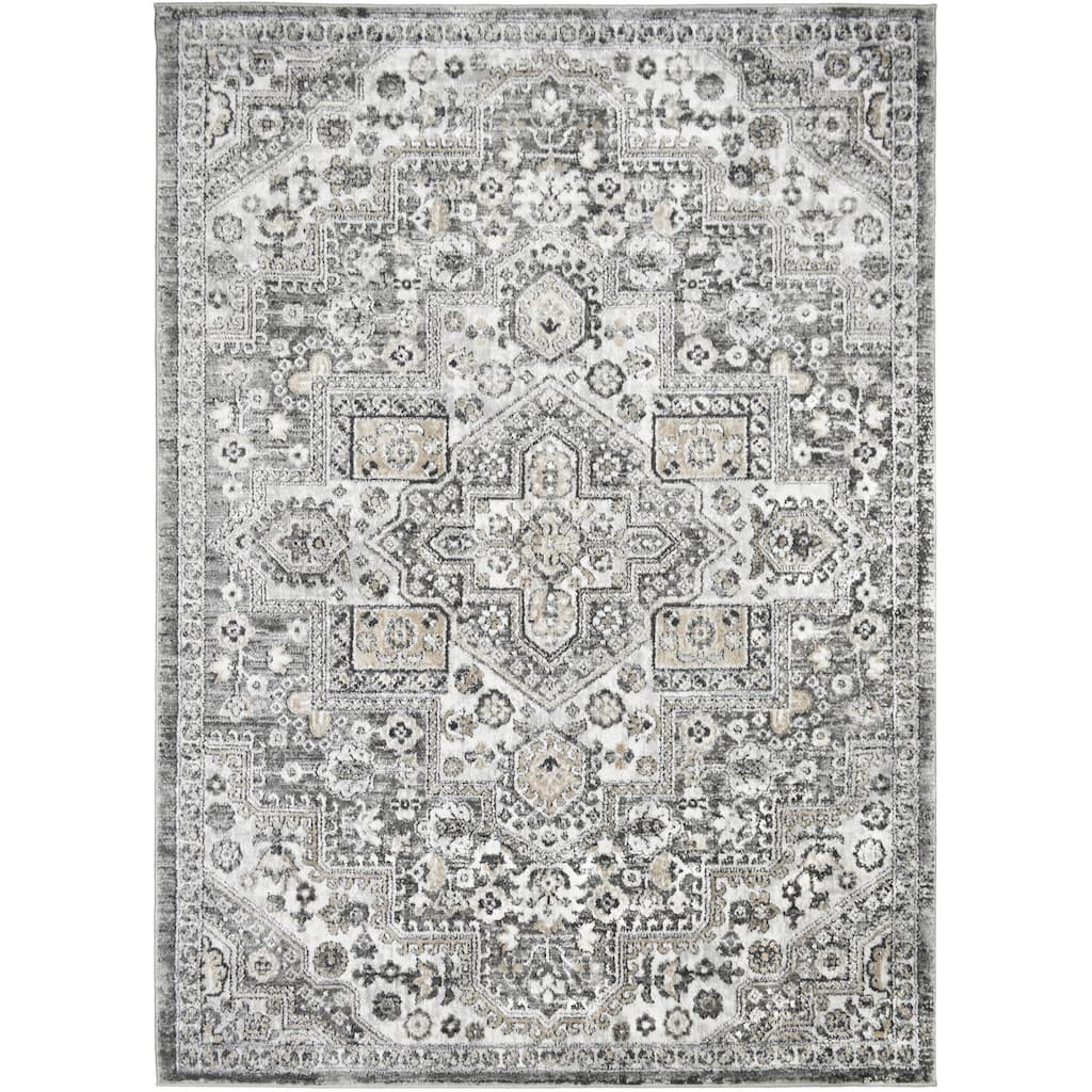 Firenze Radiance Gray Traditional Oriental Area Rug