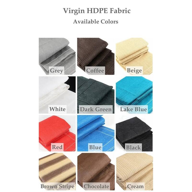 QuivaraView 100% Virgin HDPE fabric for Sunshade Home Garden - 0.9mx1.8m