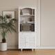 Freestanding Rustic Kitchen Buffet with Hutch, Pantry Storage Cabinet ...