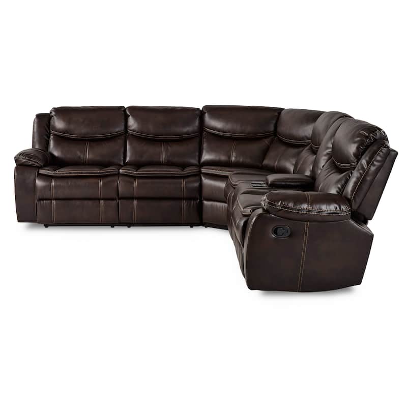 Ember Reclining Sectional Sofa with Console