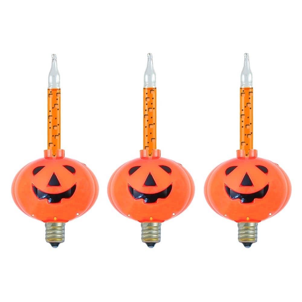3 Pack Pumpkin Halloween Bubble Light Replacement Pack, Orange Liquid